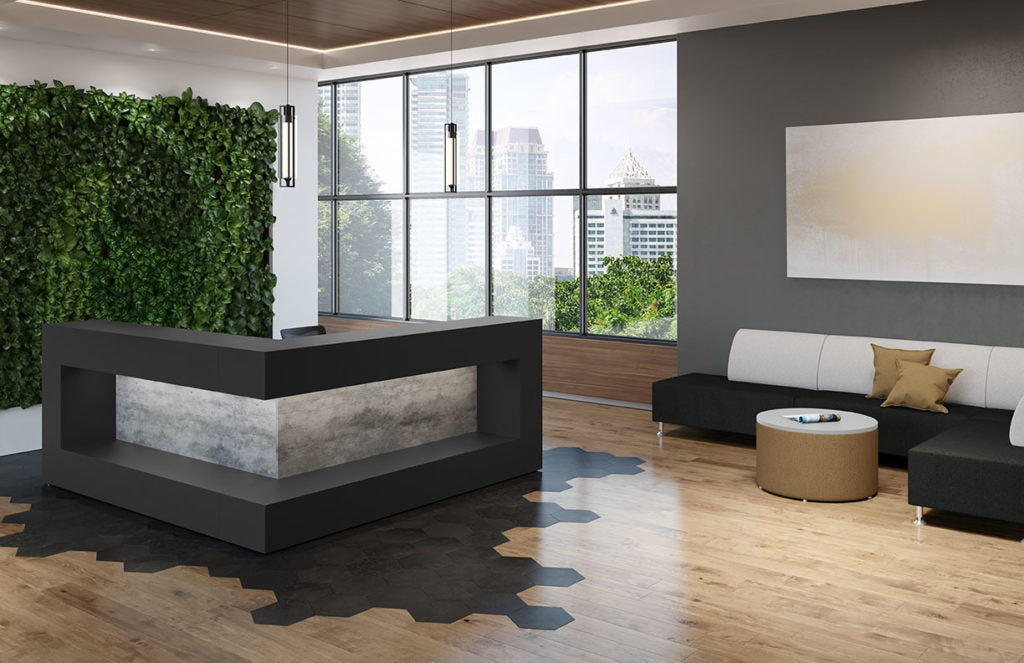 Desks Monochrome Reception - Office Furniture Heaven